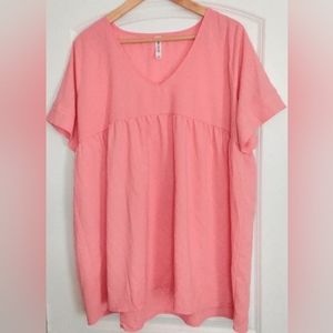 Womens Zenana Outfitters Peach Babydoll Tunic size Large